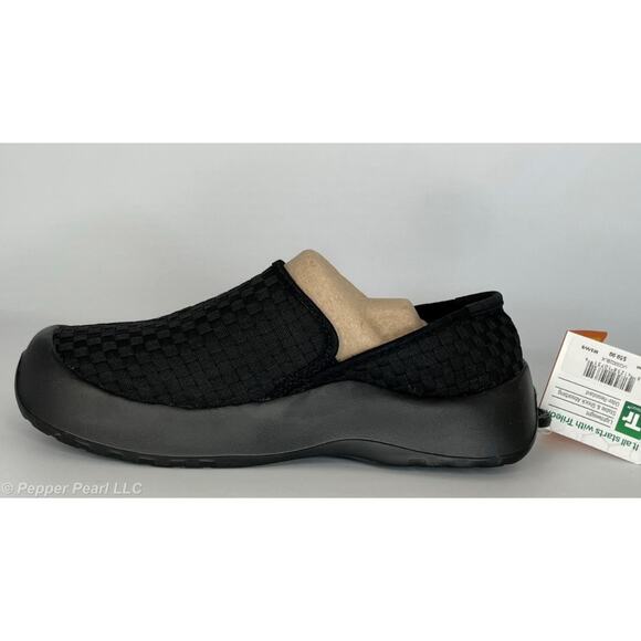 Black Unisex Junior 2-3 Slip on comfort Espadrille casual walking shoe - Picture 3 of 10